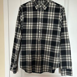 Todd Snyder men’s button plaid long sleeve shirt. 100% cotton. Lightweight
